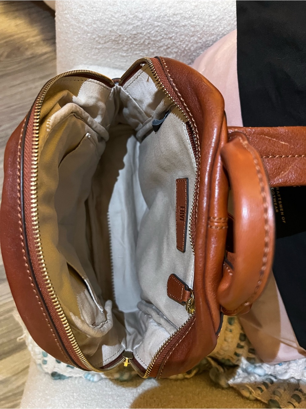 Frye Rustic Chestnut Leather Mini Backpack - Picture 3 of 10